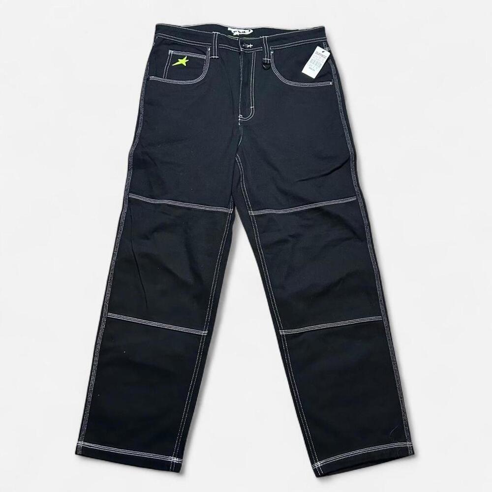 Empyre Loose Fit Y2K‎ Black Star Jeans Size 32 32x30 Skater Jeans